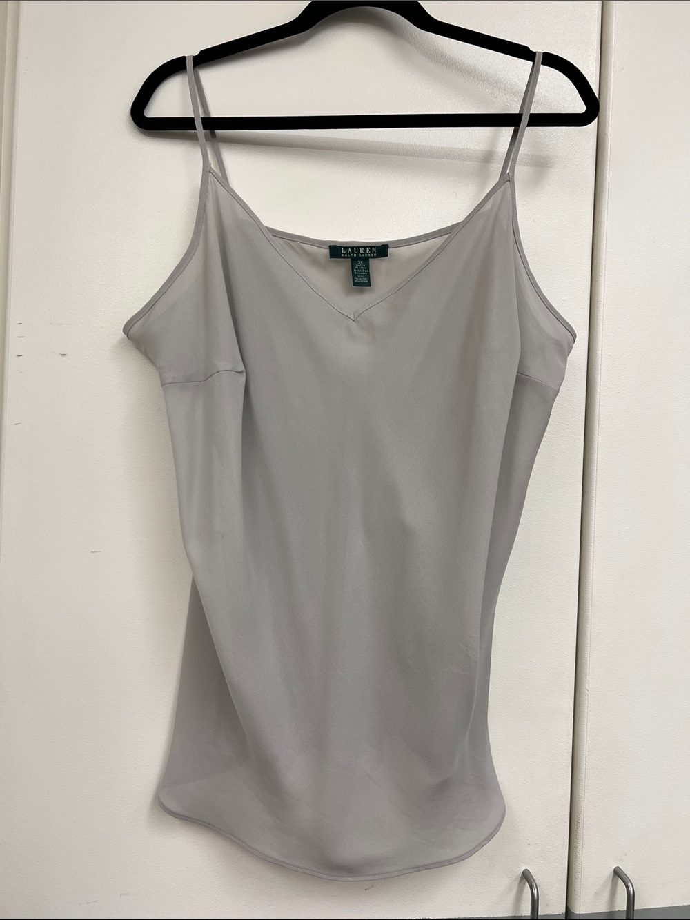 Lauren Ralph Lauren Silver-Gray Sheer Silk Camisole Basic Staple Undergarment